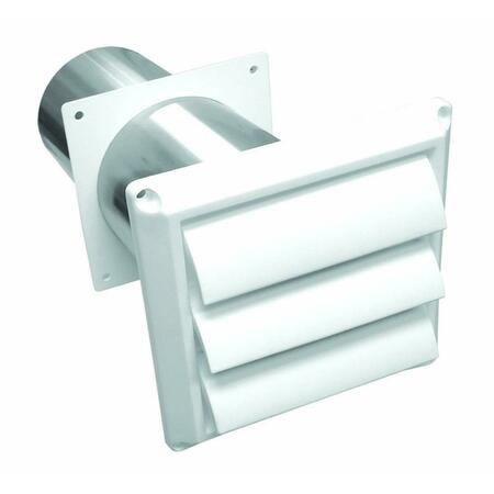 LAMBRO INDUSTRIES 3 in. White Plastic Louvered Vent with Tail Pipe, 12PK 290W